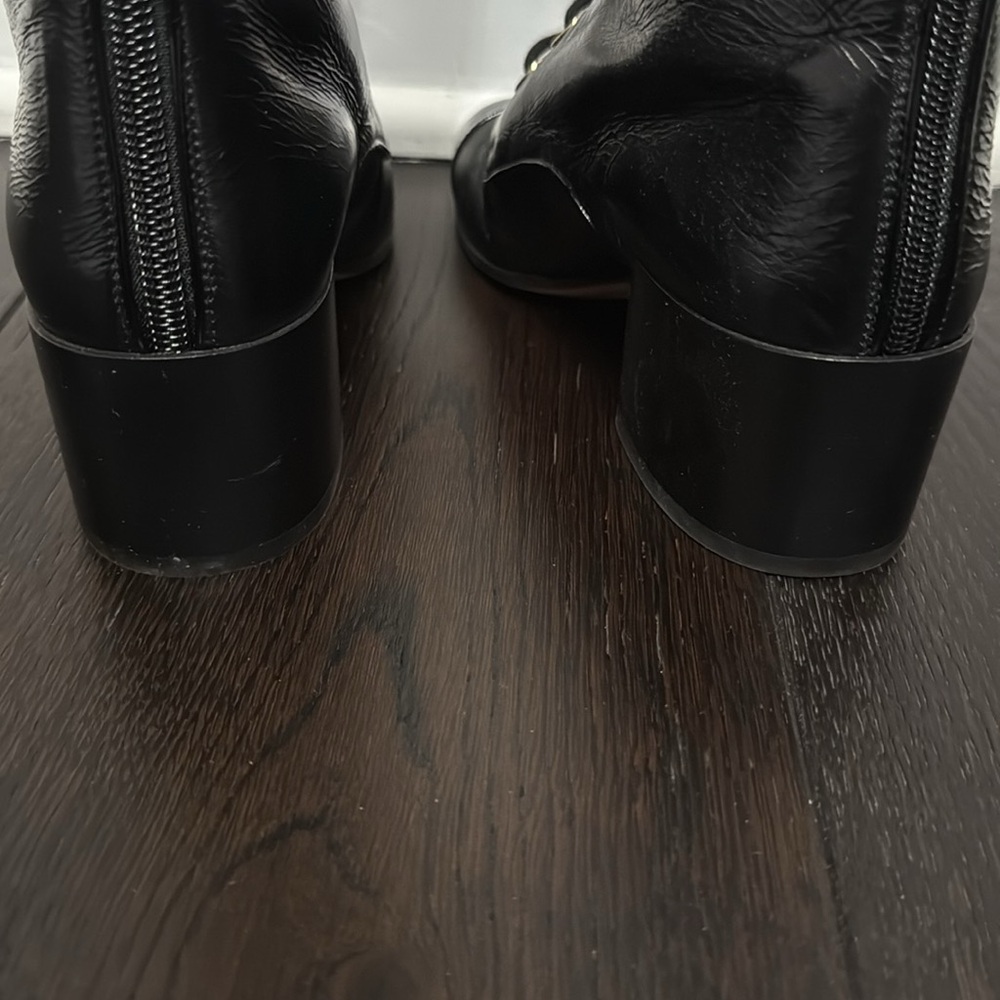 Women's Black Lace-Up Knee-High Boots - Picture 7 of 14